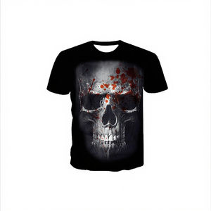 T-Shirt Unisex Personalizzata con Stampa Digitale 3D Motivo Teschio Manica Corta <span class=keywords><strong>Abbigliamento</strong></span> Casual in Maglia per Uomo e Donna - Product Image 3