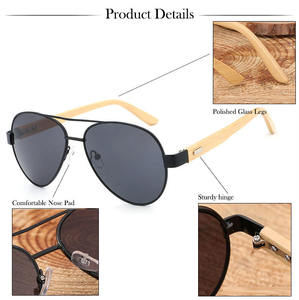 Occhiali da Sole in Legno di Alta Qualità, Montatura Retrò alla Moda, Protezione UV400, Montatura in Bambù - Product Image 3