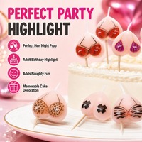 Bougies amusantes pour gâteau de fête prénuptiale, en forme de cœur et de lingerie, lot de 5, cadeau fantaisie, bougies décoratives pour gâteau d'anniversaire