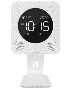 inveer wall mounted 5inch Big LED Time display and 2*5Watt Blue tooth speaker Digital alarm Clock digital FM Radio M2FM