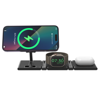 Chargeur sans fil magnétique multifonctionnel 3-en-1 15W Mag Fast pliable et portable pour téléphone