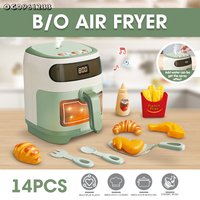 Ensemble de jouets de simulation d'appareils électroménagers pour enfants, comprenant une friteuse à air en plastique et un jouet de cuisine pour fast-food avec fonction de pulvérisation de brume