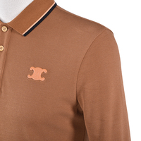 Chemises polo à manches longues décontractées d'automne, col contrasté, sublimation, coton de qualité supérieure, personnalisable
