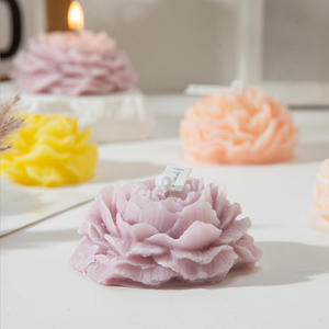 Velas Aromáticas Elegantes em Forma de Peônia para Casa, Coletânea de Flores Pequenas Multicoloridas para Festas - Product Image 4
