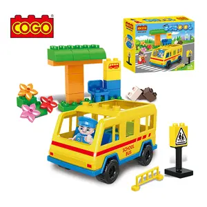 COGO Vorschule pädagogische Big Bricks Art Garten Busbahnhof Bausteine Ziegel Spielzeug für Kinder
