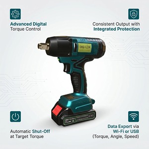 ประแจแรงบิดดิจิตอลแบบไร้สาย 18V มอเตอร์ไร้แปรงถ่าน ได้รับการรับรองมาตรฐาน CE (หัวแบน) แรงบิด 120 นิวตันเมตร สำหรับงานหนัก - Product Image 1