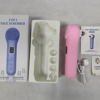 Brosse nettoyante visage LCD rechargeable IPX7 avec masseur, exfoliant, étanche, et aspirateur anti-points noirs pour l'exfoliation