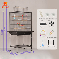 Cage à oiseaux de luxe sur mesure, grande, à deux portes, en fil métallique robuste, avec plateau en plastique, volière et enclos d'élevage pour animaux de compagnie