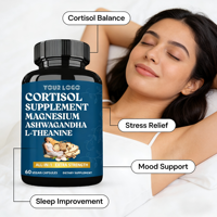 Complément anti-stress en vrac : Capsules de soutien du cortisol avec Ashwagandha et Magnésium pour l'équilibre de l'humeur et la relaxation – 60 unités
