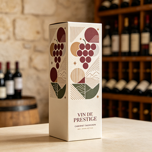 Boîte à vin en carton recyclable imperméable avec lamination mate esthétique personnalisée Vin de <span class=keywords><strong>Prestige</strong></span> Cabernet, production 72H - Product Image 1