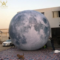 Ballon gonflable en forme de lune, objet lumineux, pour cour de parc, supports de sol, pour décoration de festival