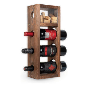 Casier à vin vertical en bois de <span class=keywords><strong>cuisine</strong></span> avec rangement en liège pour support de rangement et étagère de comptoir à la maison - Product Image 6