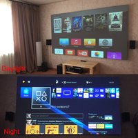Écran de projection portable en tissu polyester réfléchissant 84/120 pouces 16:9 gris pour home cinéma