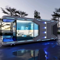 Capsule spatiale de luxe moderne préfabriquée en conteneur avec mobilier personnalisé, portable pour hôtel et chambre à coucher