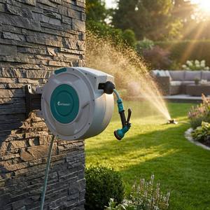 GARTENKRAFT Multi-Size Wall Mounted Auto Retractable Garden Water <strong>Hose</strong> Reel 20M 30M <strong>40M</strong> with Slow Rewind <strong>Hose</strong> <strong>Pipe</strong> - Product Image 1