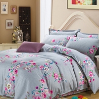 Chine usine plate ou équipée 4 pièces housse de couette ensemble de literie microfibre king size drap de lit floral