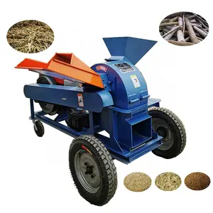 Price sawdust portable chip branch diesel small tractor industrial mini big waste pallet mobile shaving machine wood crusher