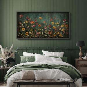 Peinture à l'huile encadrée Scène de fleurs en pleine floraison, Artisanale sur toile, pour la décoration de paysages, de spas et de salles de méditation - Product Image 5