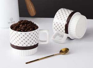 Juego de Tazas de Café de Porcelana con Diseño de Dibujos Animados, Directo de Fábrica, Aptas para Alimentos, Reutilizables, Aptas para Microondas y Lavavajillas, para Oficina, Caja de Regalo - Product Image 2