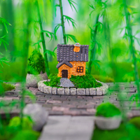 Taman Lanskap Mikro, Lanskap Lumut, Model Rumah Kecil, Villa, Kastil, Dekorasi DIY, Ornamen