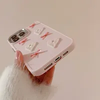 Coque de téléphone en silicone souple avec perles 3D en forme de cœur pour iPhone 16, 14, 13, 12, 11 Pro Max, et coque de protection pour iPhone 15 Pro Max, 18 Pro, 18 Pro Max