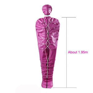 Jouets sexuels pour adultes Combinaison complète de retenue BDSM Camisole de force avec capuchon pour la tête Body Sacs de couchage en cuir Bondage Sleep Sack - Product Image 4