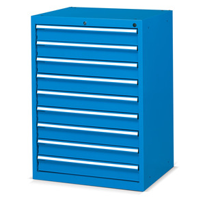 Fami FLEXA Series <b>Drawer</b> Cabinet 9 <b>Drawers</b> 717x600x1000mm Blue RAL5012 <b>Tool</b> Storage - Product Image 1