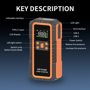 Arrancador de Baterías de 6000A Líder en la Industria, Bomba de Aire de 27000mAh y 150PSI, Abrazaderas Inteligentes Tipo-C para Autos y Camionetas de Gasolina y Diésel - Product Image 4