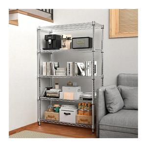 Estantería de Alambre Cromado de Grado Comercial con Ruedas, Estante de Almacenamiento Ajustable de 4 Niveles <span class=keywords><strong>para</strong></span> Almacén Industrial - Product Image 2