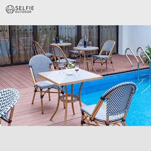 Meubles de restaurant, tables d'événements, table pliante à cadre en aluminium et ensemble de chaises, chaise de salle à manger en tissu pour villa et cuisine - Product Image 3