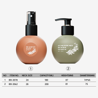 Vente en gros de flacons de lotion pour les mains en plastique PE de forme ronde de 180 ml et 200 ml avec pompe cosmétique