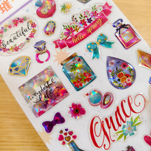 Custom Cute Resin Dome Crystal Glitter Stickers for <b>Scrapbook</b> Journal DIY Craft - Product Image 2