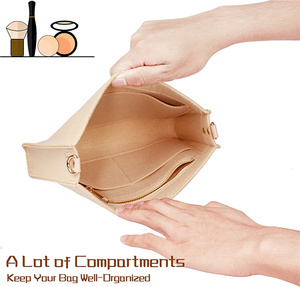 <strong>Handbag</strong> Tote Bag Organizer <strong>Insert</strong> Felt Purse Organiser <strong>Insert</strong> with Zipper Fit Toiletry Pouch 26 19 - Product Image 3