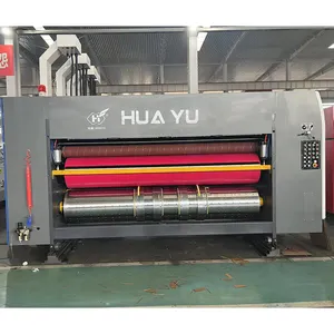 Huayu Serie Fabriek Prijzen Automatische 5 Kleuren Felxo Kleine Golfkartonnen Doos Maken Afdrukken Slotter Matrijzen Snijmachine