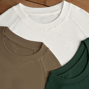 T-shirt surdimensionné respirant en coton flammé T-shirt à manches courtes en pur coton doux à col rond - Product Image 1