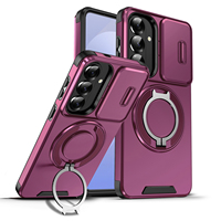 Coque de protection robuste pour objectif d'appareil photo avec béquille rotative et support magnétique pour Samsung S26 Plus, étui rigide en TPU+PC