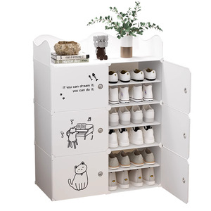 Multi Layer <b>Shoe</b> <b>Rack</b> Cabinet Plastic Modular Freestanding Indoor <b>Storage</b> For Entryway Dormitory Minimalist Design - Product Image 5