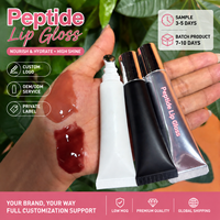 Huile à lèvres en gros au peptide, nourrissante, scintillante, longue tenue, brillant à lèvres en gros