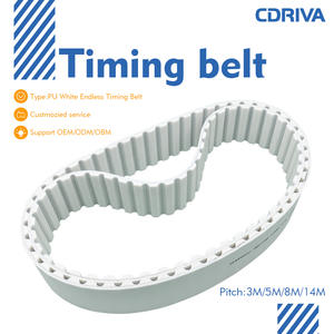Cdriva sabuk waktu tanpa batas putih <span class=keywords><strong>PU</strong></span> presisi tinggi untuk mesin CNC/mesin cetak 3D/konveyor industri - Product Image 2