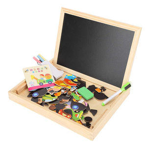 儿童婴儿蒙特梭利玩具彩色木磁画画黑板桌子双面儿童木制写字板 - Product Image 5