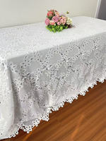 Belle décoration de mariage nappe en dentelle blanche motifs de fleurs