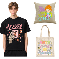 Autocollants personnalisés imprimables DTF à bas prix, logo en plastisol, vinyle personnalisé, impression par transfert thermique sur vêtements