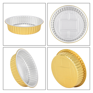 Emballage alimentaire utilitaire <span class=keywords><strong>jetable</strong></span> 2000ml <span class=keywords><strong>plat</strong></span> d'étanchéité en <span class=keywords><strong>aluminium</strong></span> rond couleur or bol hermétique 67OZ plaque de cuisson en <span class=keywords><strong>aluminium</strong></span> - Product Image 2