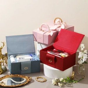 European-style Luxury Leather Hand-held Wedding Sweet <strong>Box</strong>, Bridal Attendant <strong>Gift</strong> <strong>Box</strong> with Flip-top Cover, <strong>Empty</strong> <strong>Box</strong> - Product Image 2