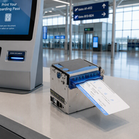 Imprimante de kiosque aéroportuaire HSPOS HS-80D pour l'impression de cartes d'embarquement et d'étiquettes de bagages en libre-service