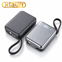 XTAURI Nouvelle batterie externe 22,5 W haute capacité 2-en-1 à charge rapide 10000 mAh avec 2 ports Type-C, en ABS, design portable