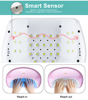 Lampu kuku LED UV daya tinggi 68W, lampu pengering kuku Sensor cerdas & 4 pengatur waktu, lampu Gel