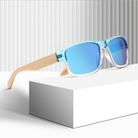 Lunettes de soleil polarisées unisexes 2026 écologiques avec logo gravé, monture carrée tendance en PC et branches en bambou, idéales pour le sport
