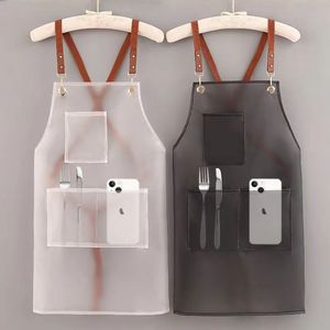 Tablier de protection transparent en TPU imperméable et résistant à l'huile, doux et durable, rose, pour salon de beauté et PMU - Product Image 1