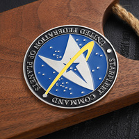 Moneda de Metal Personalizada con Diseño de Estrella de la Flota 3D en Esmalte Plateado, Moneda Conmemorativa de la Federación Unida de Planetas, Moneda de Recuerdo